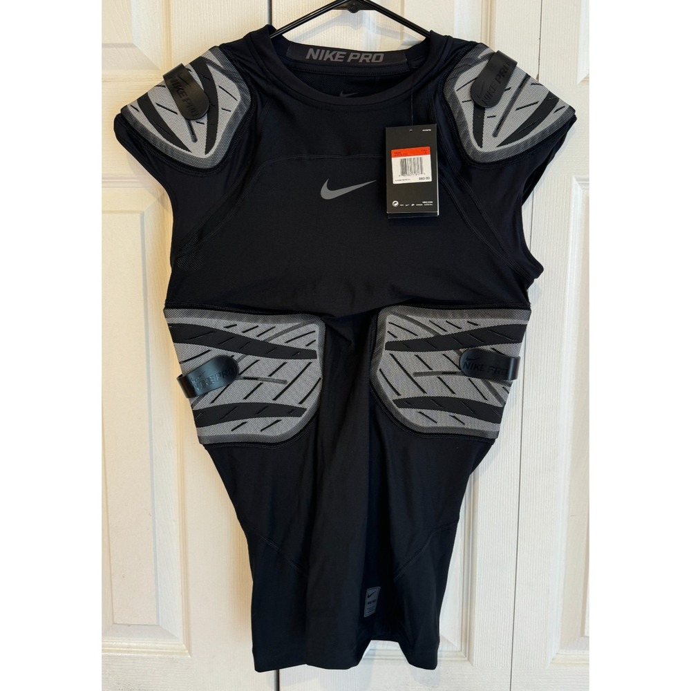NIKE Pro Hyperstrong Compression 4 Pad Black Grey Football Shirt Men's‎ Size L